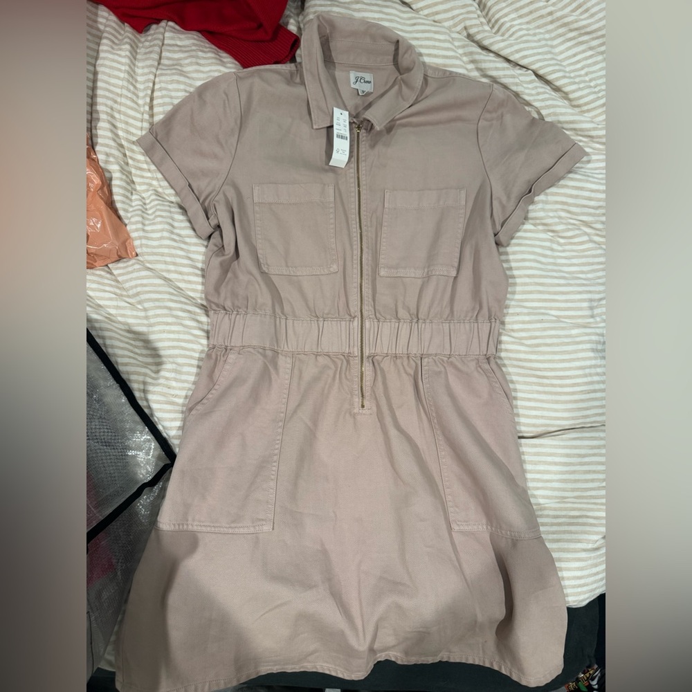 J. Crew Tan Utility Dress size 12 NWT - Picture 2 of 4